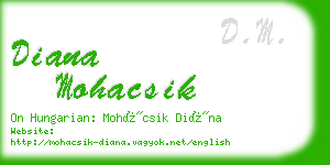 diana mohacsik business card